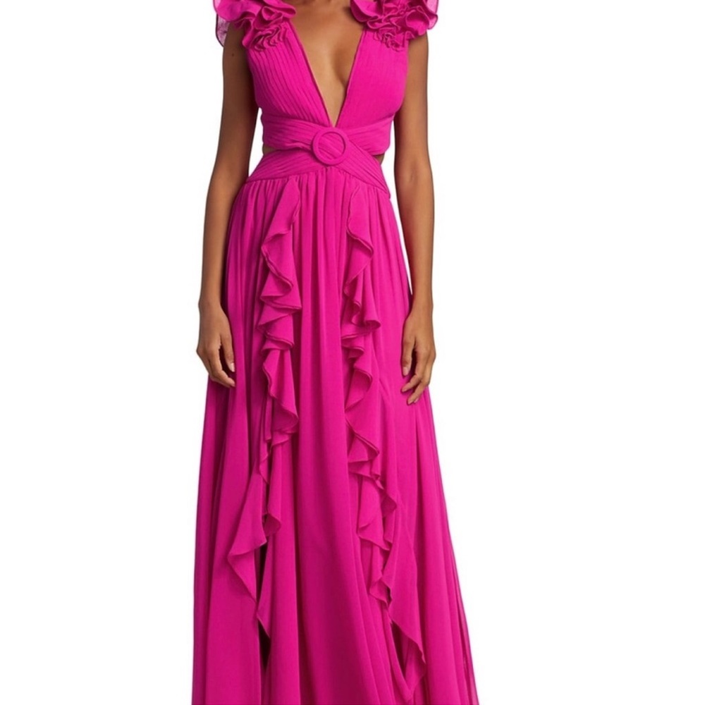 PatBo athentuc, hot pink cutout cut out maxi dress.
